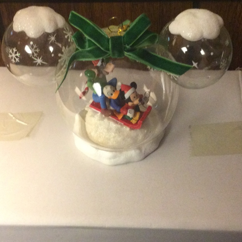 Disney Goofy Donald Pluto Glass Ornament
